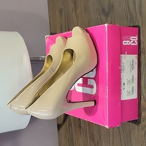 Beige open toe heels size 5.5